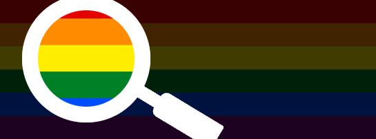 Rainbow stripes and magnifying glass